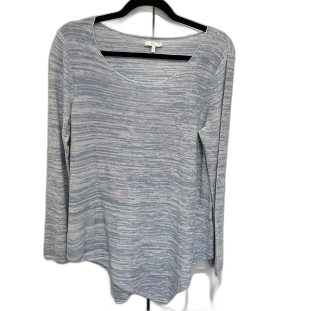 Joie Cashmere Blend Sweater Blue Asymmetrical Long Sleeve Scoop Neck Small